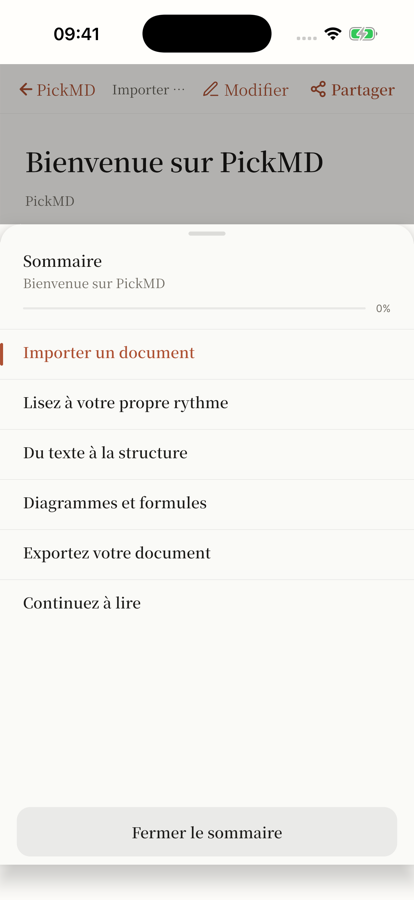 PickMD · Sommaire